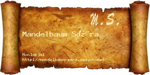 Mandelbaum Sára névjegykártya