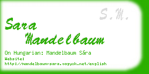 sara mandelbaum business card